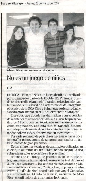 Premio al spot No es un juego de niños