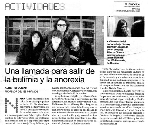 Artículo publicado el 28 de octubre de 2008 en el Periódico de Aragón